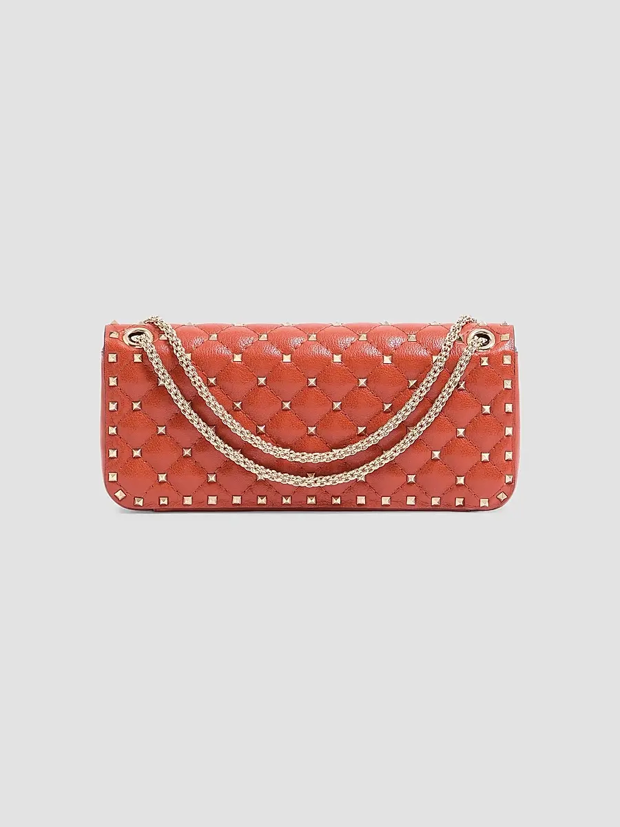 Valentino Women's Rock Stud Spike Medium Shoulder Bag in Kidskin - Papavero | Thumbnail 2 Valentino Women's Rock Stud Spike Medium Shoulder Bag in Kidskin - Papavero | Thumbnail 2