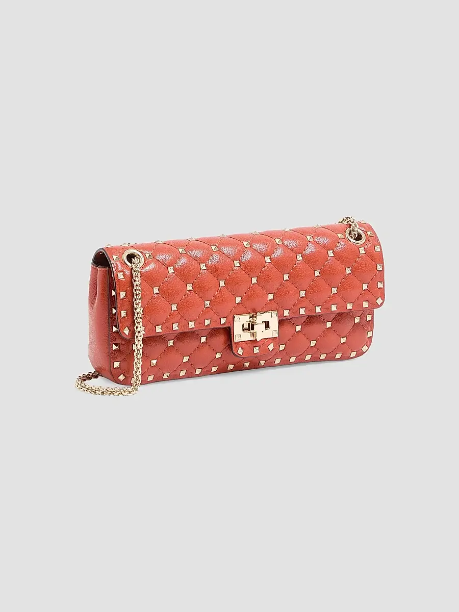 Valentino Women's Rock Stud Spike Medium Shoulder Bag in Kidskin - Papavero | Thumbnail 3 Valentino Women's Rock Stud Spike Medium Shoulder Bag in Kidskin - Papavero | Thumbnail 3
