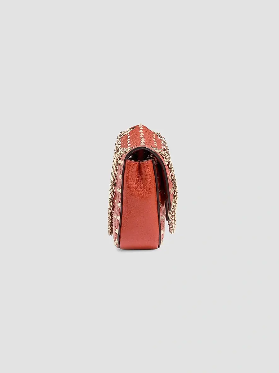 Valentino Women's Rock Stud Spike Medium Shoulder Bag in Kidskin - Papavero | Thumbnail 4 Valentino Women's Rock Stud Spike Medium Shoulder Bag in Kidskin - Papavero | Thumbnail 4