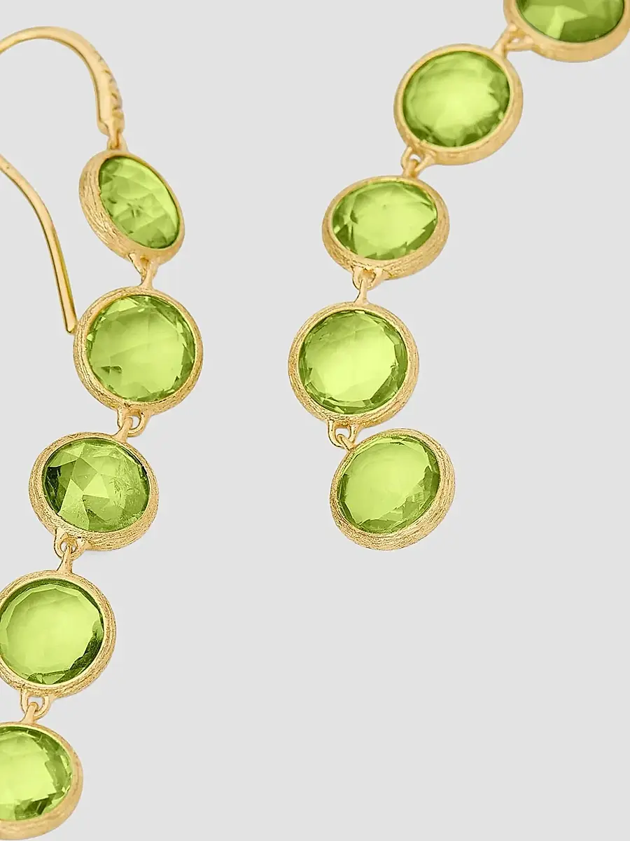 MARCO BICEGO Women's Jaipur Color 18K Yellow Gold, 0.03 TCW Diamond & Peridot Drop Earrings | Thumbnail 3