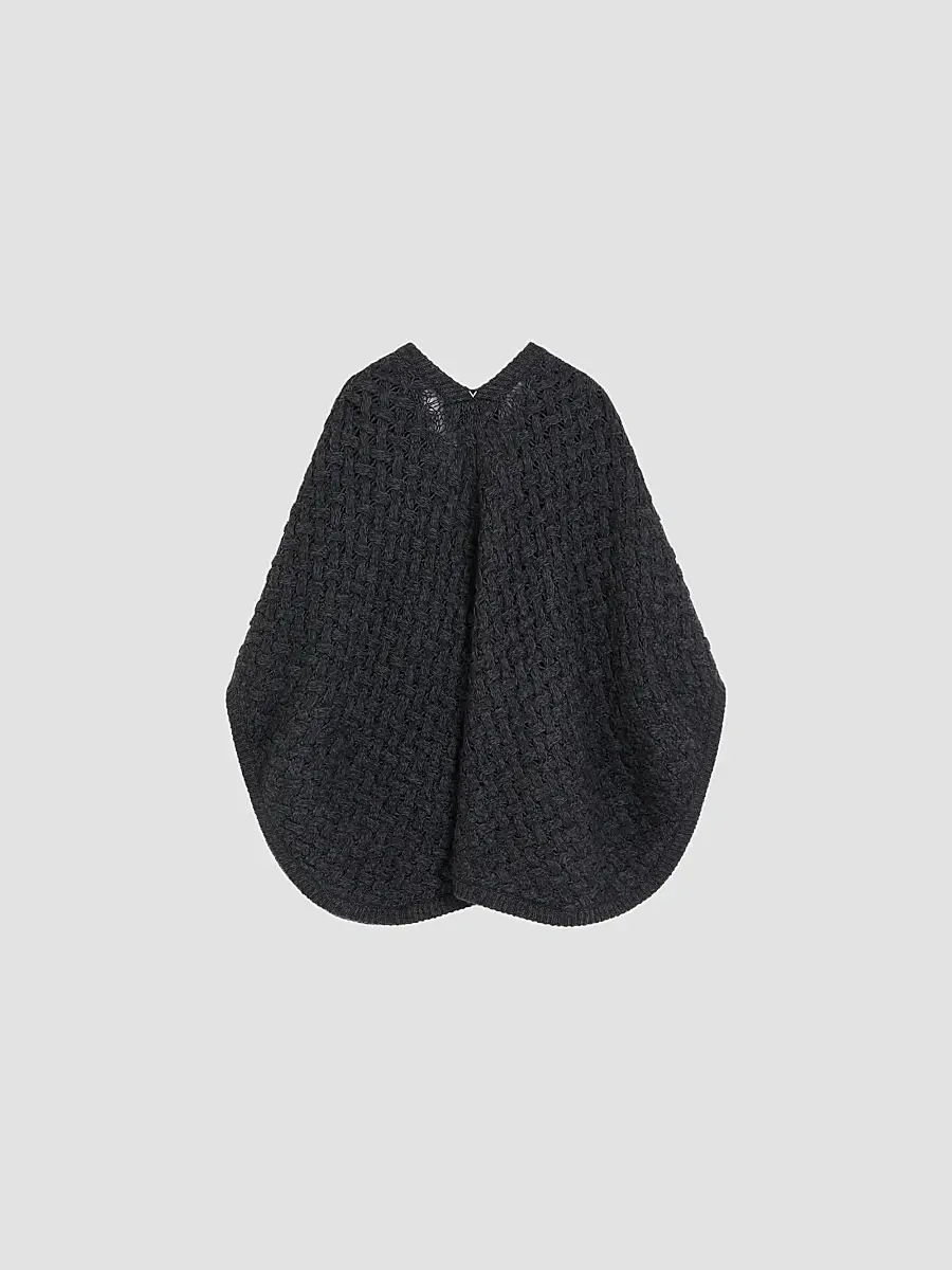 Valentino Women's Wool and Mohair Poncho - Anthracite | Thumbnail 2 Valentino Women's Wool and Mohair Poncho - Anthracite | Thumbnail 2