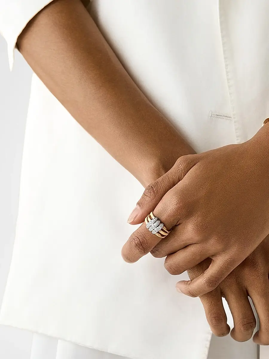 MARCO BICEGO Women's Marrakech Two-Tone 18K Gold & 0.21 TCW Diamond Ring | Thumbnail 2 MARCO BICEGO Women's Marrakech Two-Tone 18K Gold & 0.21 TCW Diamond Ring | Thumbnail 2