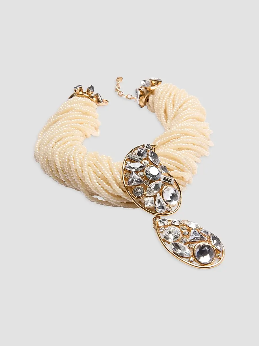 Valentino Women's Hypergoutte Torchon Necklace in Metal, Beads and Crystals | Thumbnail 3 Valentino Women's Hypergoutte Torchon Necklace in Metal, Beads and Crystals | Thumbnail 3