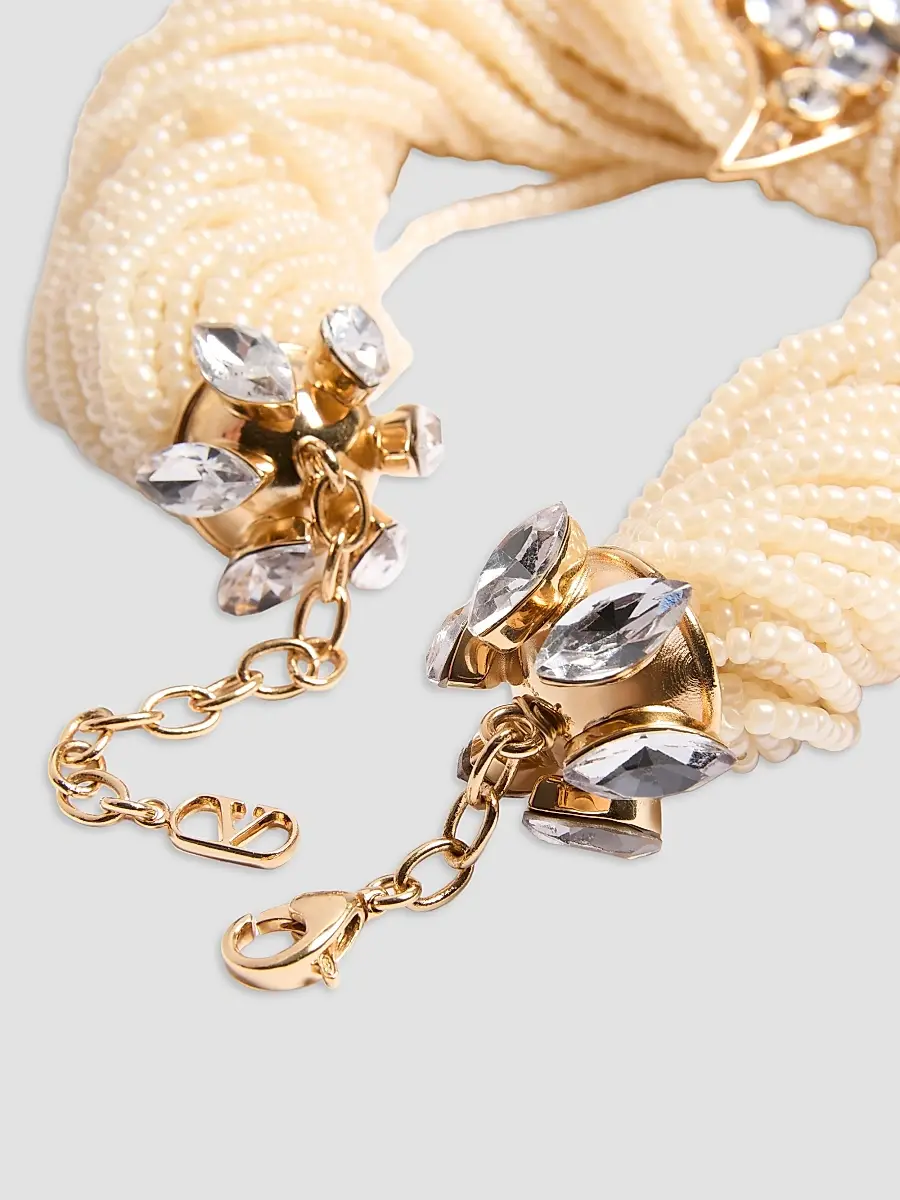 Valentino Women's Hypergoutte Torchon Necklace in Metal, Beads and Crystals | Thumbnail 5 Valentino Women's Hypergoutte Torchon Necklace in Metal, Beads and Crystals | Thumbnail 5