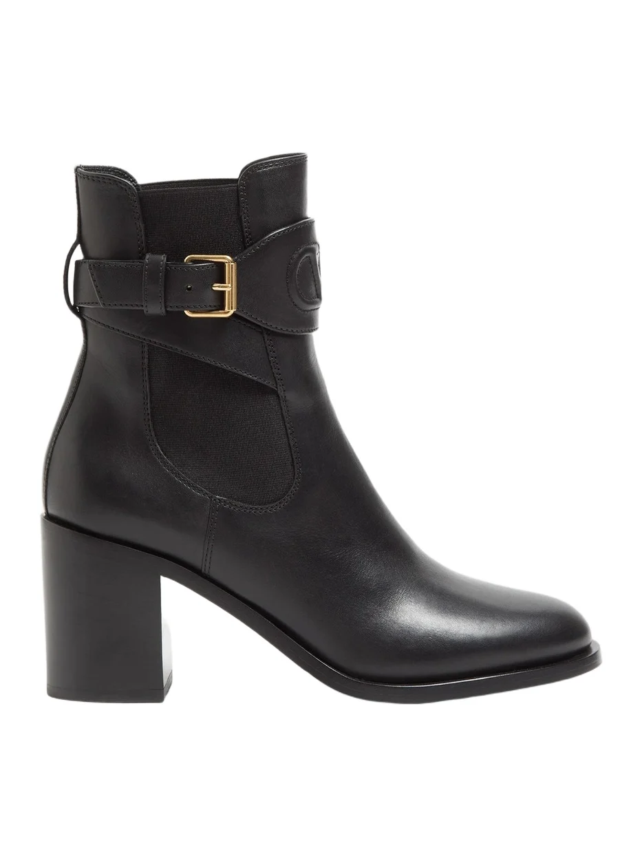 Women's VLogo 75MM Embossed Calfskin Ankle Boots