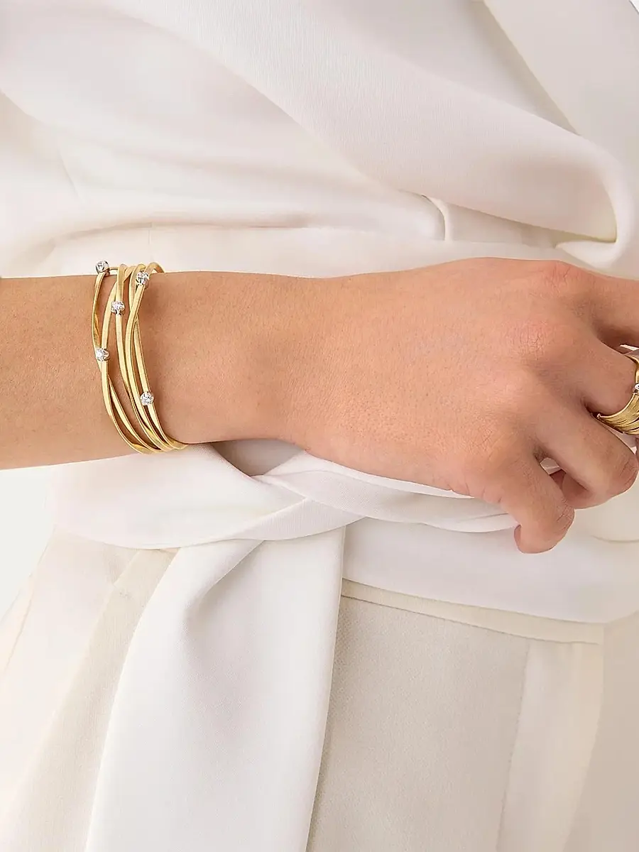 MARCO BICEGO Women's Marrakech 18K Gold & 0.4 TCW Diamond Layered Coil Bracelet | Thumbnail 2 MARCO BICEGO Women's Marrakech 18K Gold & 0.4 TCW Diamond Layered Coil Bracelet | Thumbnail 2