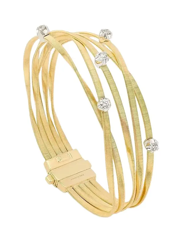 Women's Marrakech 18K Gold & 0.4 TCW Diamond Layered Coil Bracelet Women's Marrakech 18K Gold & 0.4 TCW Diamond Layered Coil Bracelet