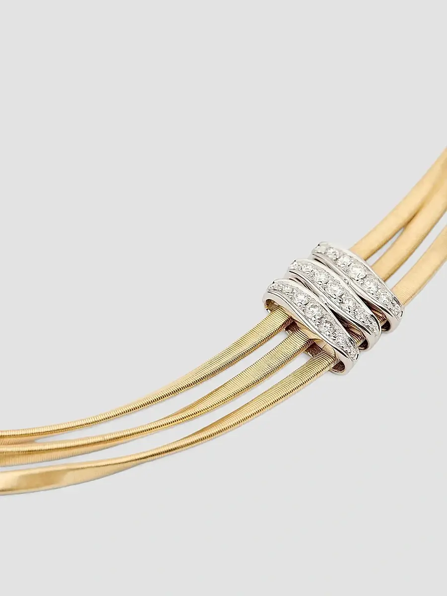 MARCO BICEGO Women's Marrakech 18K Gold & 0.21 TCW Diamond Triple-Strand Necklace | Thumbnail 3 MARCO BICEGO Women's Marrakech 18K Gold & 0.21 TCW Diamond Triple-Strand Necklace | Thumbnail 3