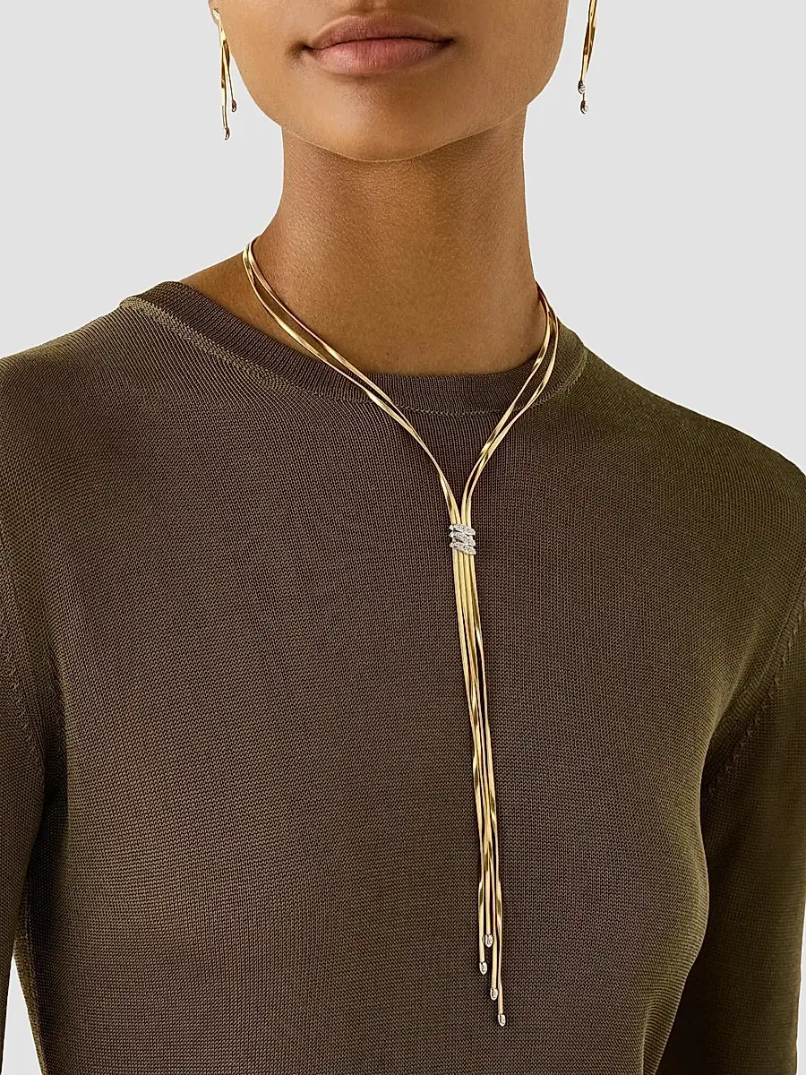 MARCO BICEGO Women's Marrakech Two-Tone 18K Gold & 0.48 TCW Diamond Double-Strand Lariat Necklace | Thumbnail 2 MARCO BICEGO Women's Marrakech Two-Tone 18K Gold & 0.48 TCW Diamond Double-Strand Lariat Necklace | Thumbnail 2