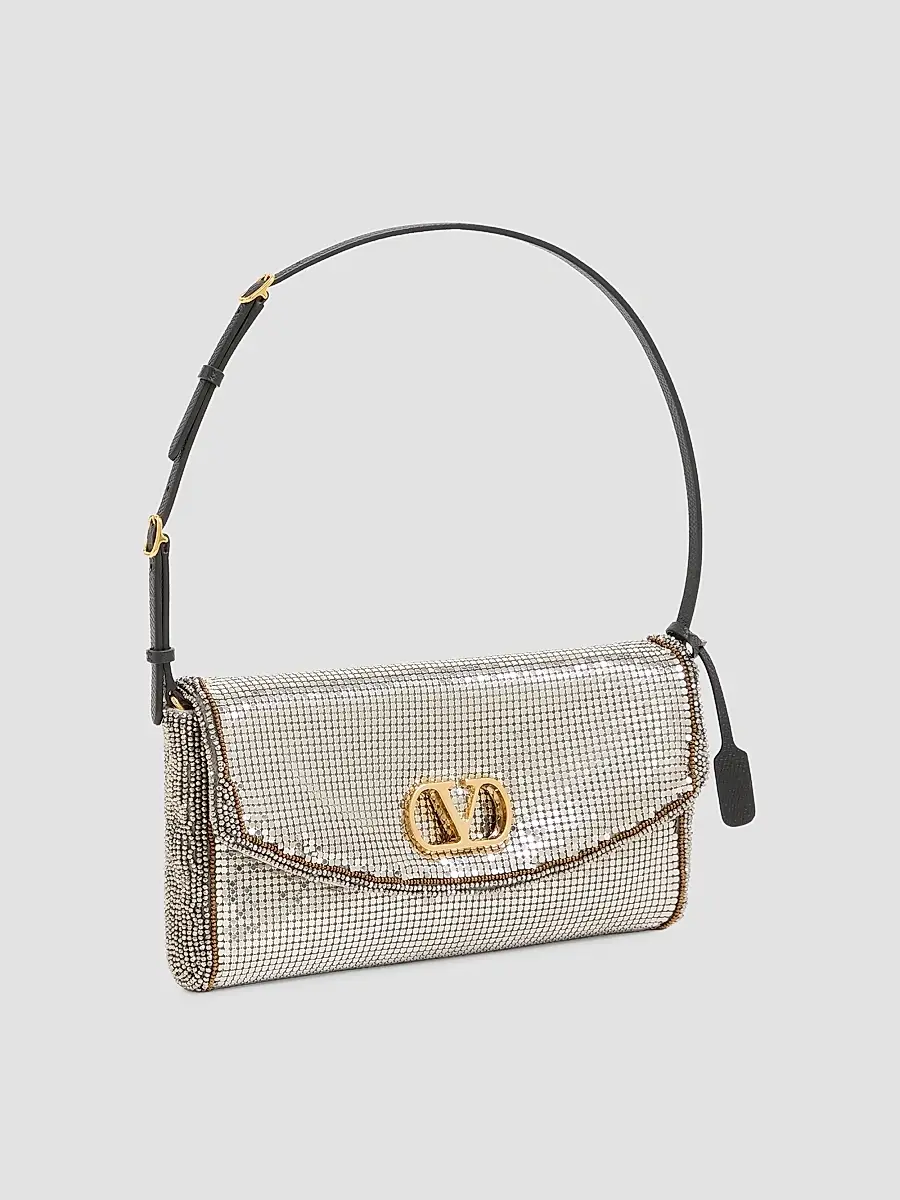Valentino Women's DeVain Small Metallic Mesh Shoulder Bag | Thumbnail 5 Valentino Women's DeVain Small Metallic Mesh Shoulder Bag | Thumbnail 5