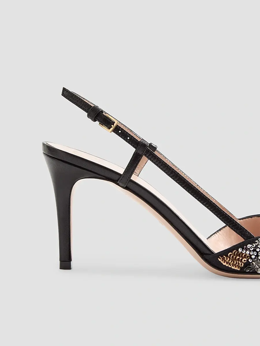 Valentino Women's Vlogo Signature Slingback Pumps With Embroidery 80mm | Thumbnail 6 Valentino Women's Vlogo Signature Slingback Pumps With Embroidery 80mm | Thumbnail 6