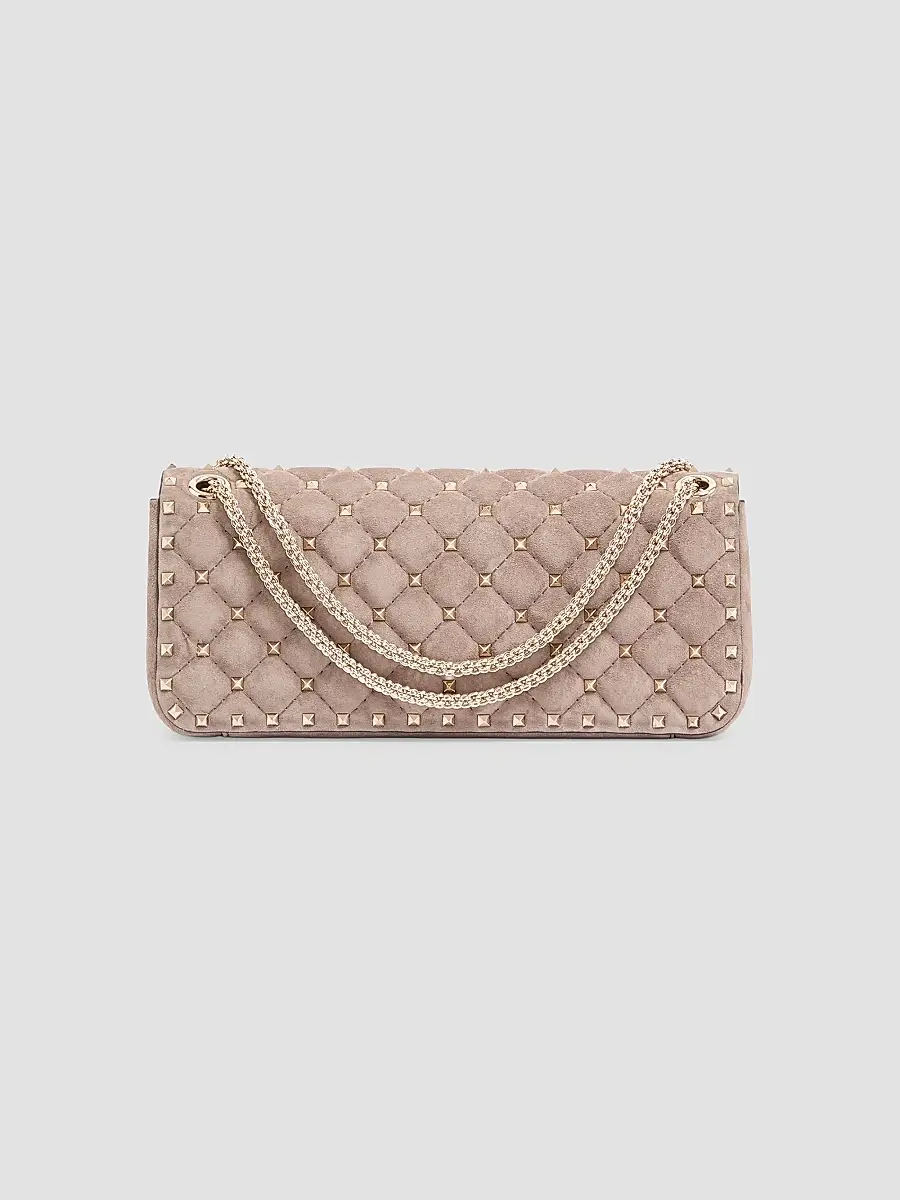 Valentino Women's Rockstud Spike Suede Medium Shoulder Bag | Thumbnail 2 Valentino Women's Rockstud Spike Suede Medium Shoulder Bag | Thumbnail 2