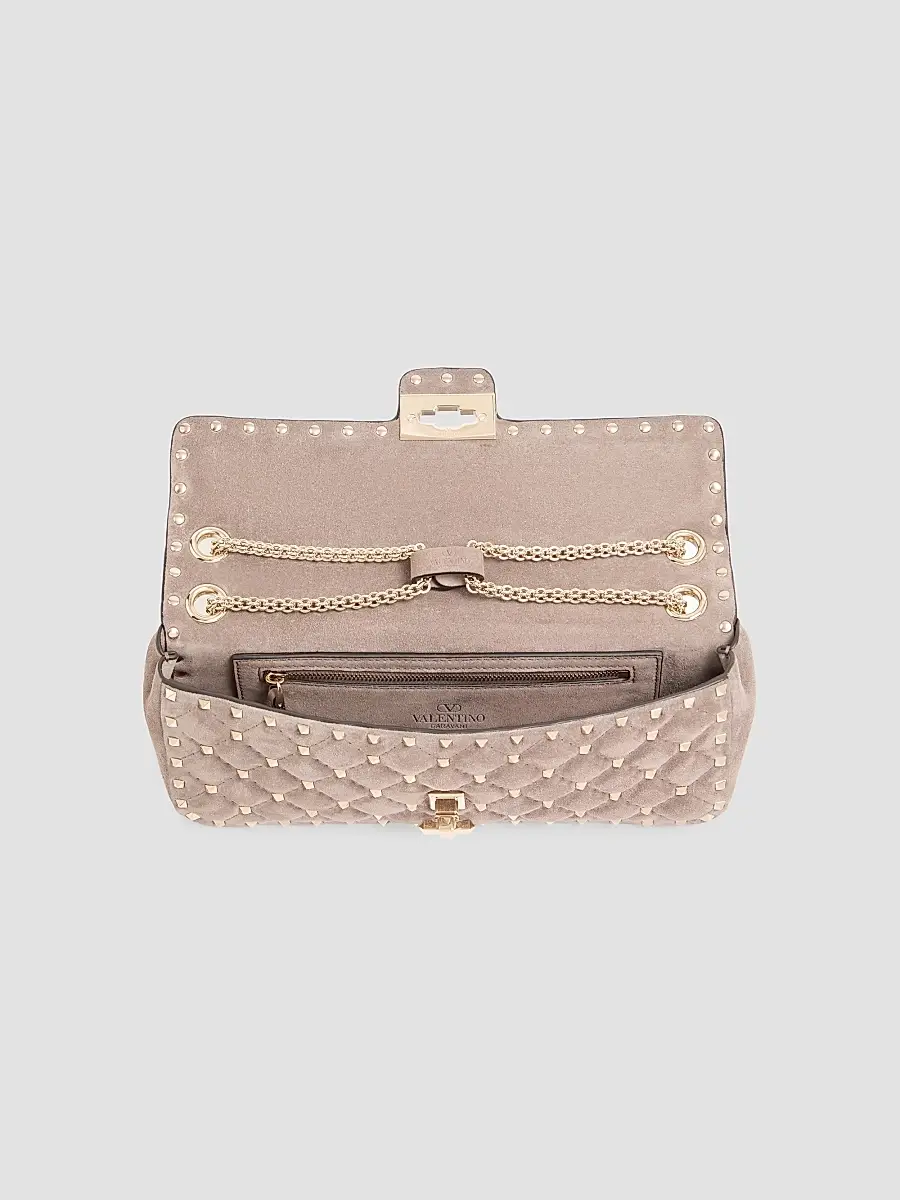 Valentino Women's Rockstud Spike Suede Medium Shoulder Bag | Thumbnail 5 Valentino Women's Rockstud Spike Suede Medium Shoulder Bag | Thumbnail 5