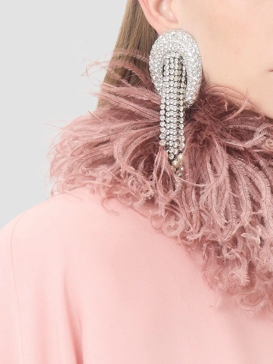 Valentino Women's Kabarett Earrings in Metal and Crystal - Palladium | Thumbnail 2 Valentino Women's Kabarett Earrings in Metal and Crystal - Palladium | Thumbnail 2