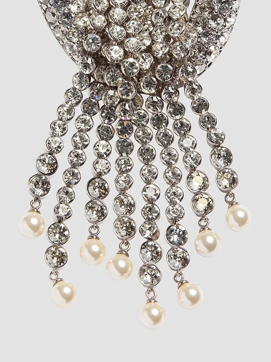 Valentino Women's Kabarett Earrings in Metal and Crystal - Palladium | Thumbnail 5 Valentino Women's Kabarett Earrings in Metal and Crystal - Palladium | Thumbnail 5