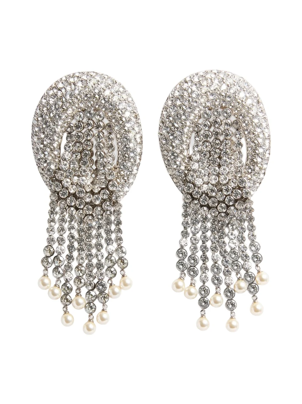 Valentino Women's Kabarett Earrings in Metal and Crystal - Palladium