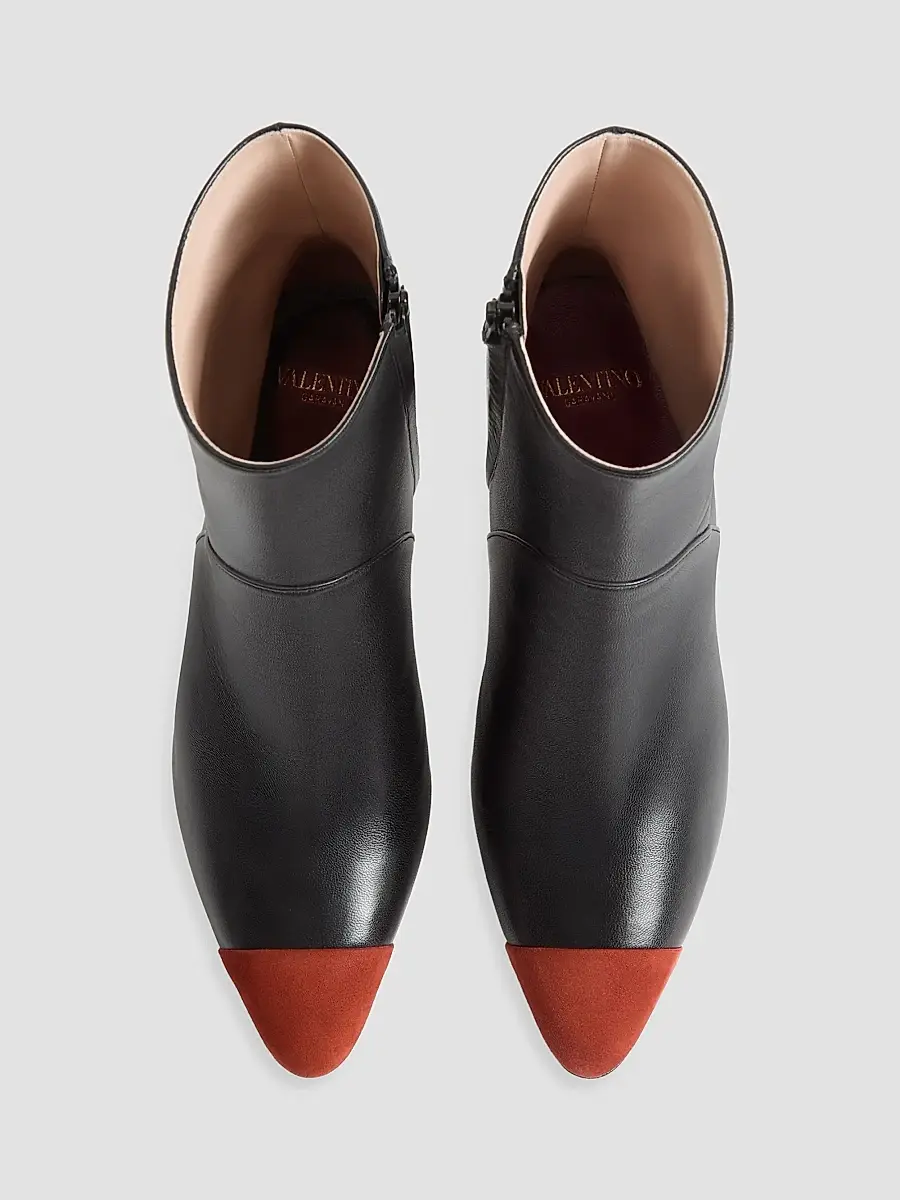 Valentino Women's Sinead 85MM Ankle Boots in Nappa and Suede - Black Rust | Thumbnail 4 Valentino Women's Sinead 85MM Ankle Boots in Nappa and Suede - Black Rust | Thumbnail 4