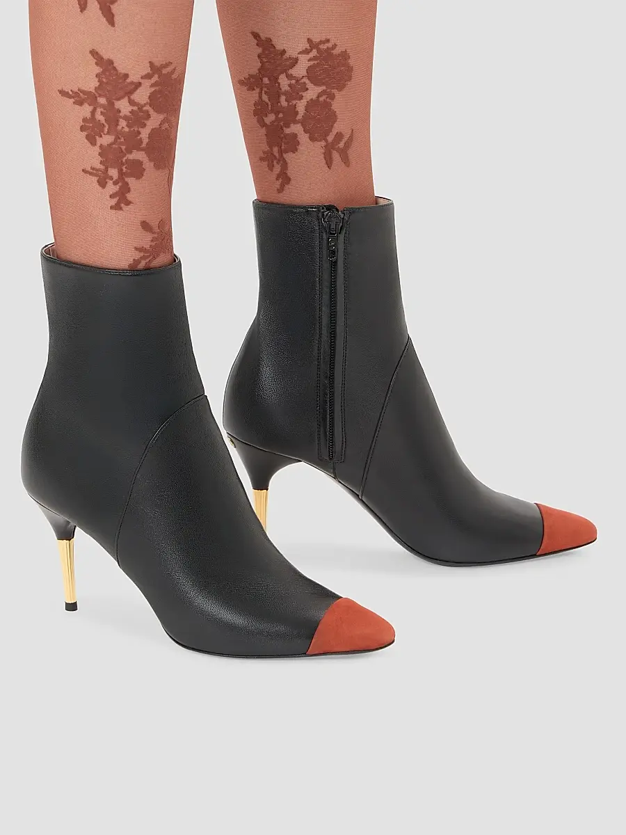 Valentino Women's Sinead 85MM Ankle Boots in Nappa and Suede - Black Rust | Thumbnail 7 Valentino Women's Sinead 85MM Ankle Boots in Nappa and Suede - Black Rust | Thumbnail 7