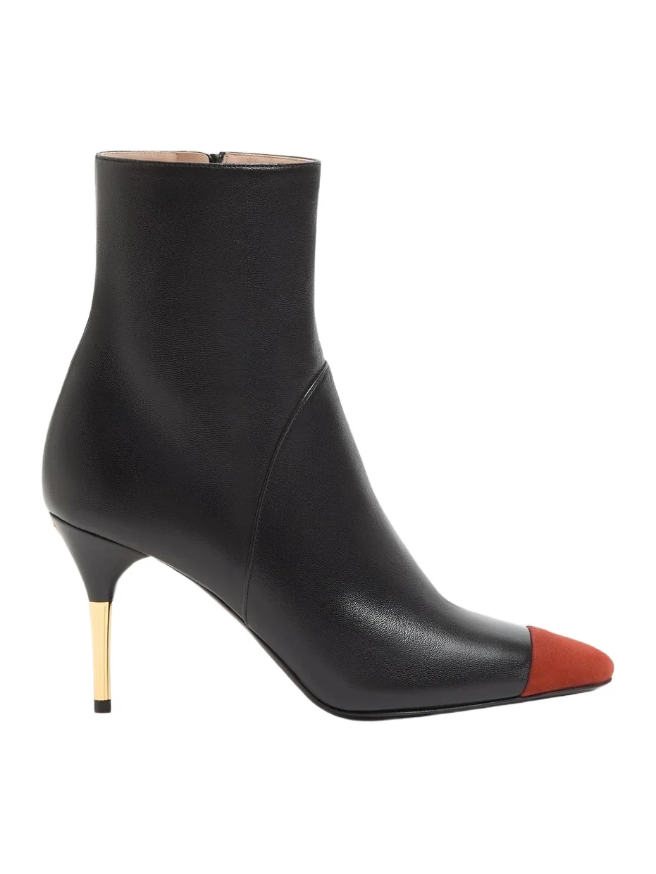 Valentino Women's Sinead 85MM Ankle Boots in Nappa and Suede - Black Rust