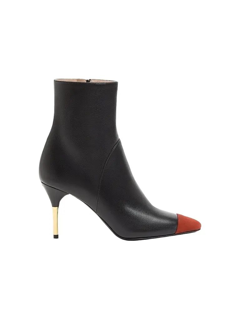 Valentino Women's Sinead 85MM Ankle Boots in Nappa and Suede - Black Rust