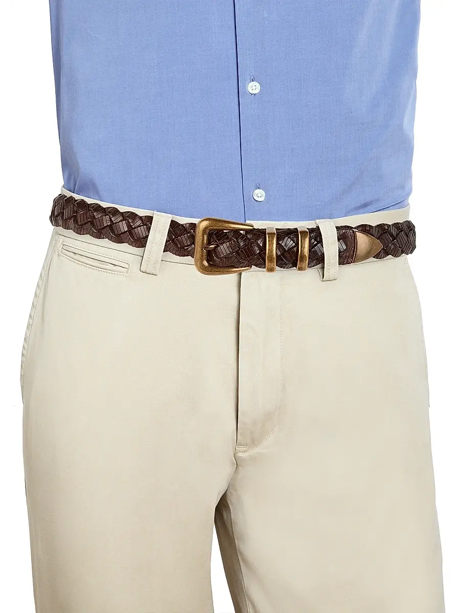 Brunello Cucinelli Men's Braided Leather Belt | Thumbnail 3 Brunello Cucinelli Men's Braided Leather Belt | Thumbnail 3