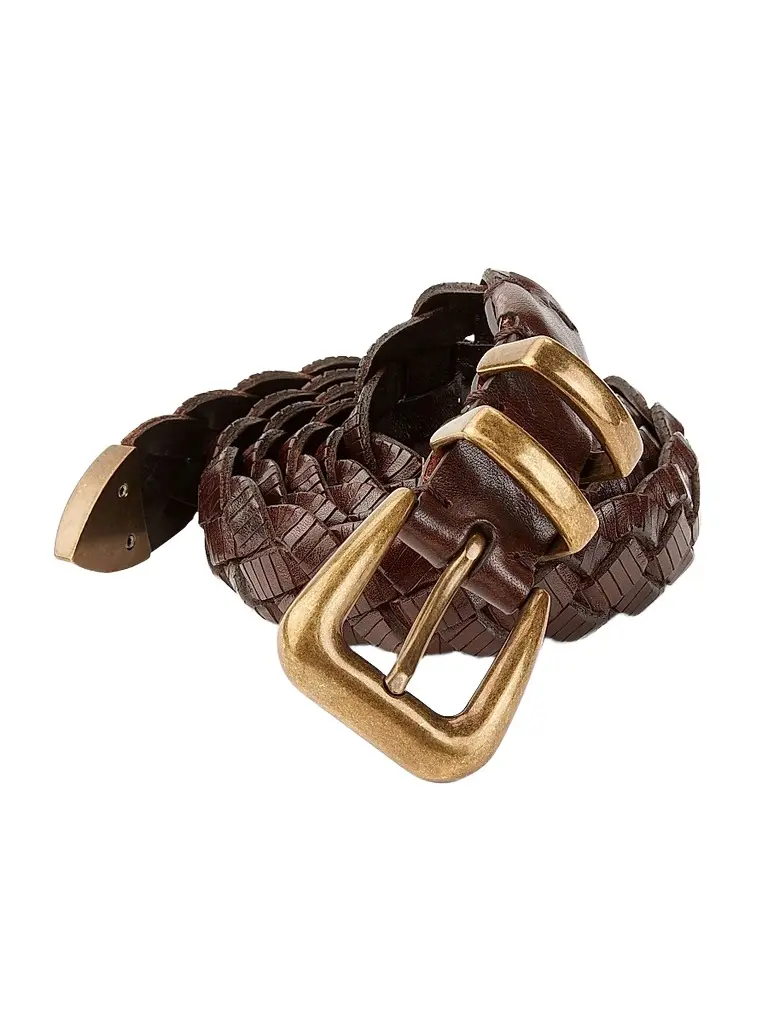 Brunello Cucinelli Men's Braided Leather Belt