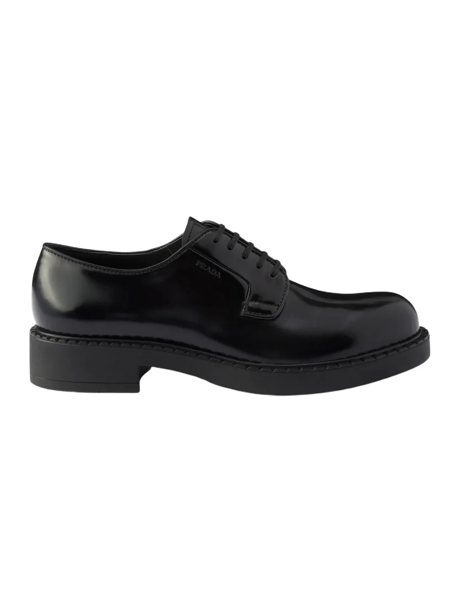 Men's Chocolate Brushed Leather Derby Shoes Men's Chocolate Brushed Leather Derby Shoes