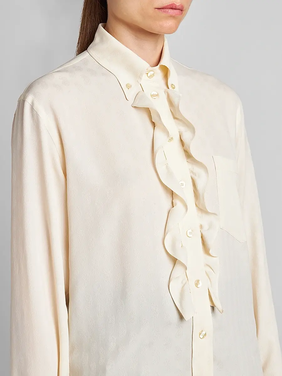 Etro Women's Ruffle Placket Silk-Blend Shirt | Thumbnail 5 Etro Women's Ruffle Placket Silk-Blend Shirt | Thumbnail 5