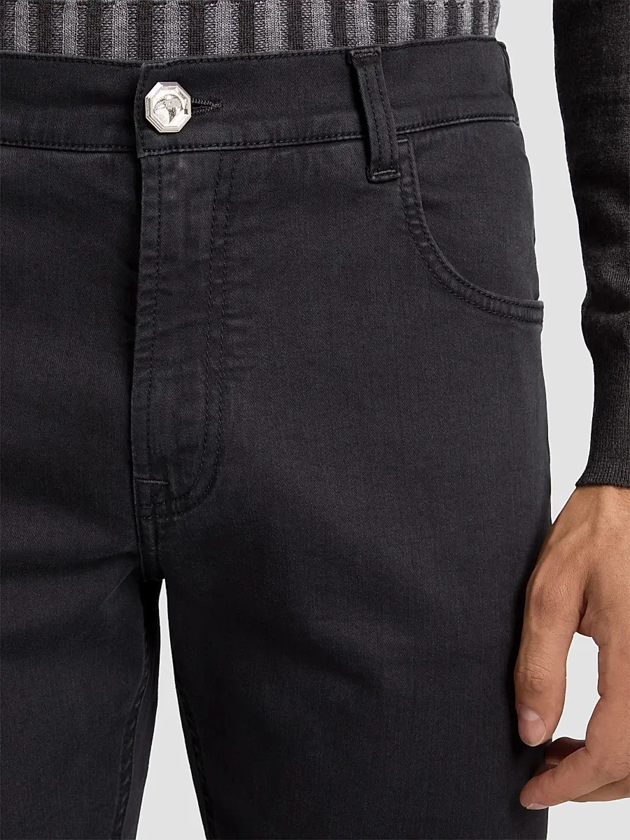 Stefano Ricci Men's Cotton Blend Tapered Jeans | Thumbnail 6