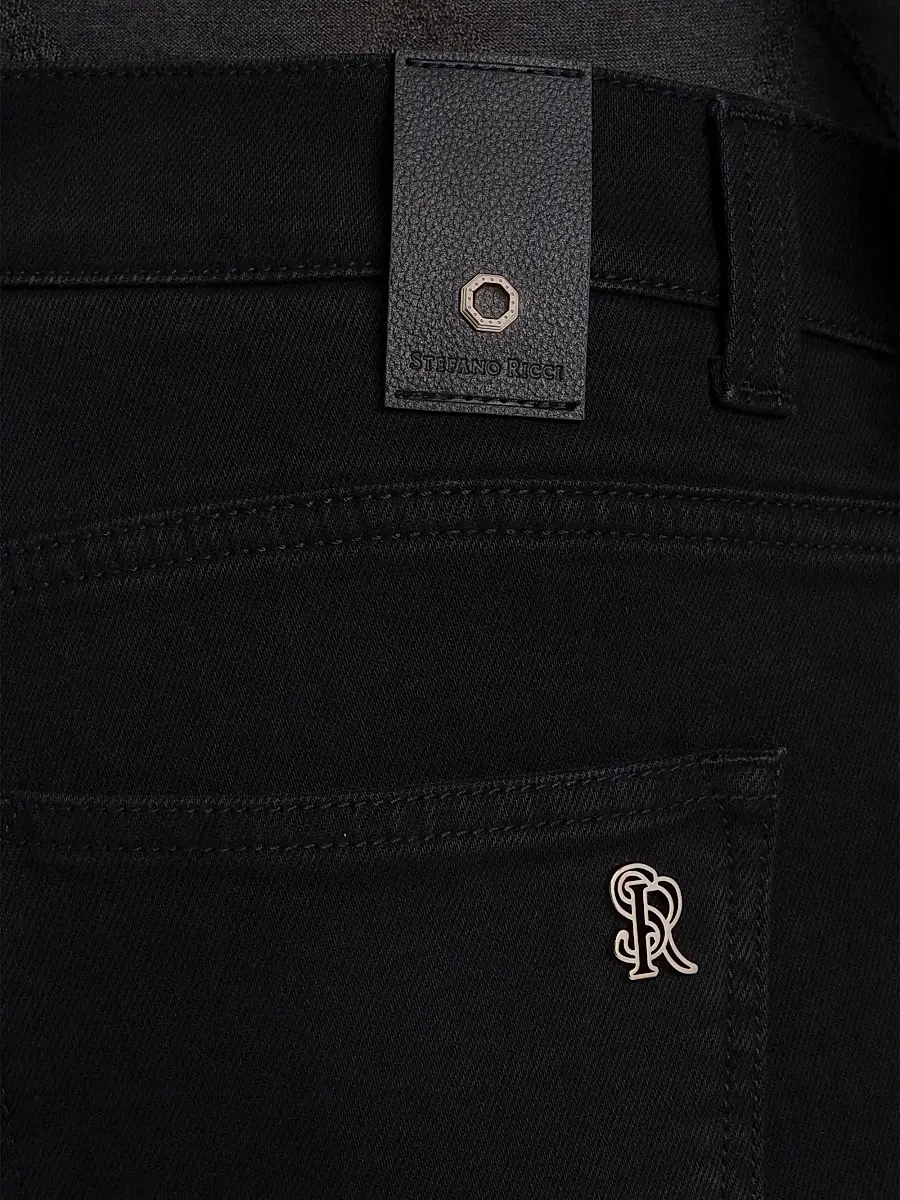 Stefano Ricci Men's Cotton Blend Tapered Jeans | Thumbnail 4 Stefano Ricci Men's Cotton Blend Tapered Jeans | Thumbnail 4