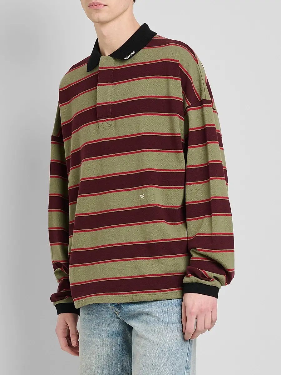 Rhude Men's Fontaine Striped Cotton Polo Shirt | Thumbnail 4 Rhude Men's Fontaine Striped Cotton Polo Shirt | Thumbnail 4