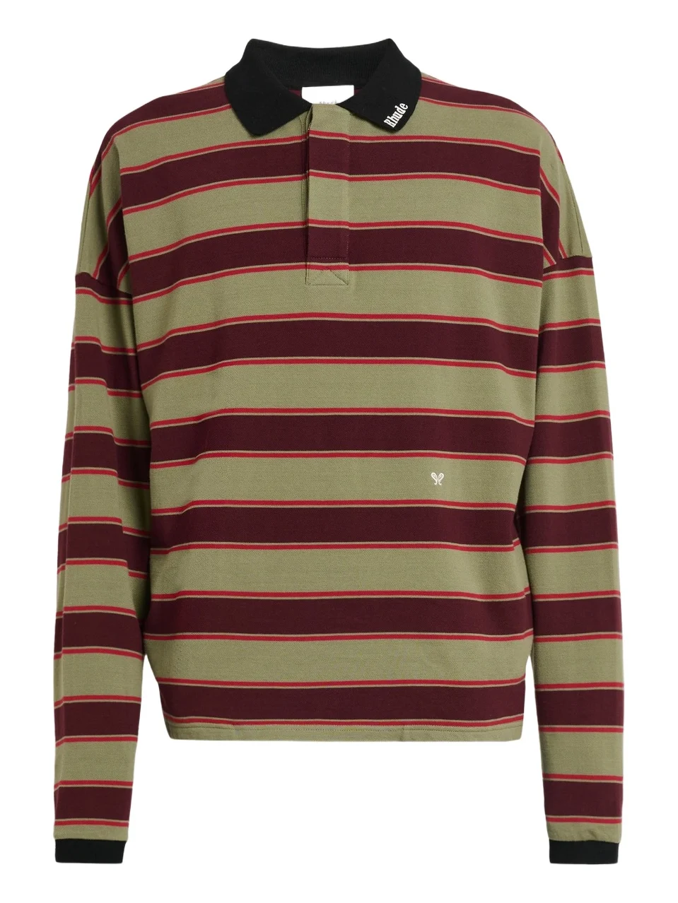 Rhude Men's Fontaine Striped Cotton Polo Shirt