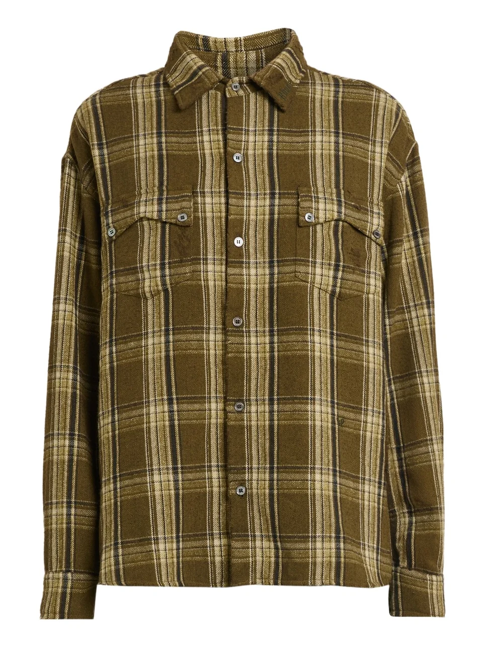 Rhude Men's Aviano Checked Cotton-Blend Shirt