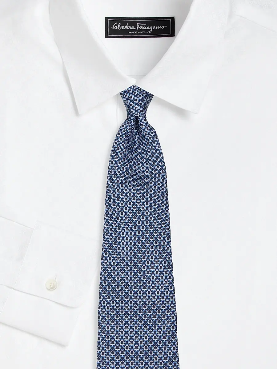 Ferragamo Men's Gancini Silk Tie | Thumbnail 2 Ferragamo Men's Gancini Silk Tie | Thumbnail 2