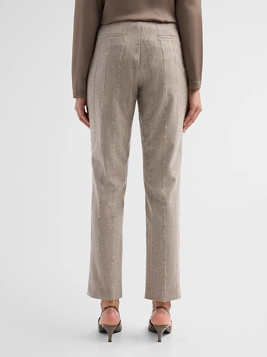 Fabiana Filippi Women's Filo Diamanté Wool-Blend Pinstriped Flannel Trousers | Thumbnail 3 Fabiana Filippi Women's Filo Diamanté Wool-Blend Pinstriped Flannel Trousers | Thumbnail 3