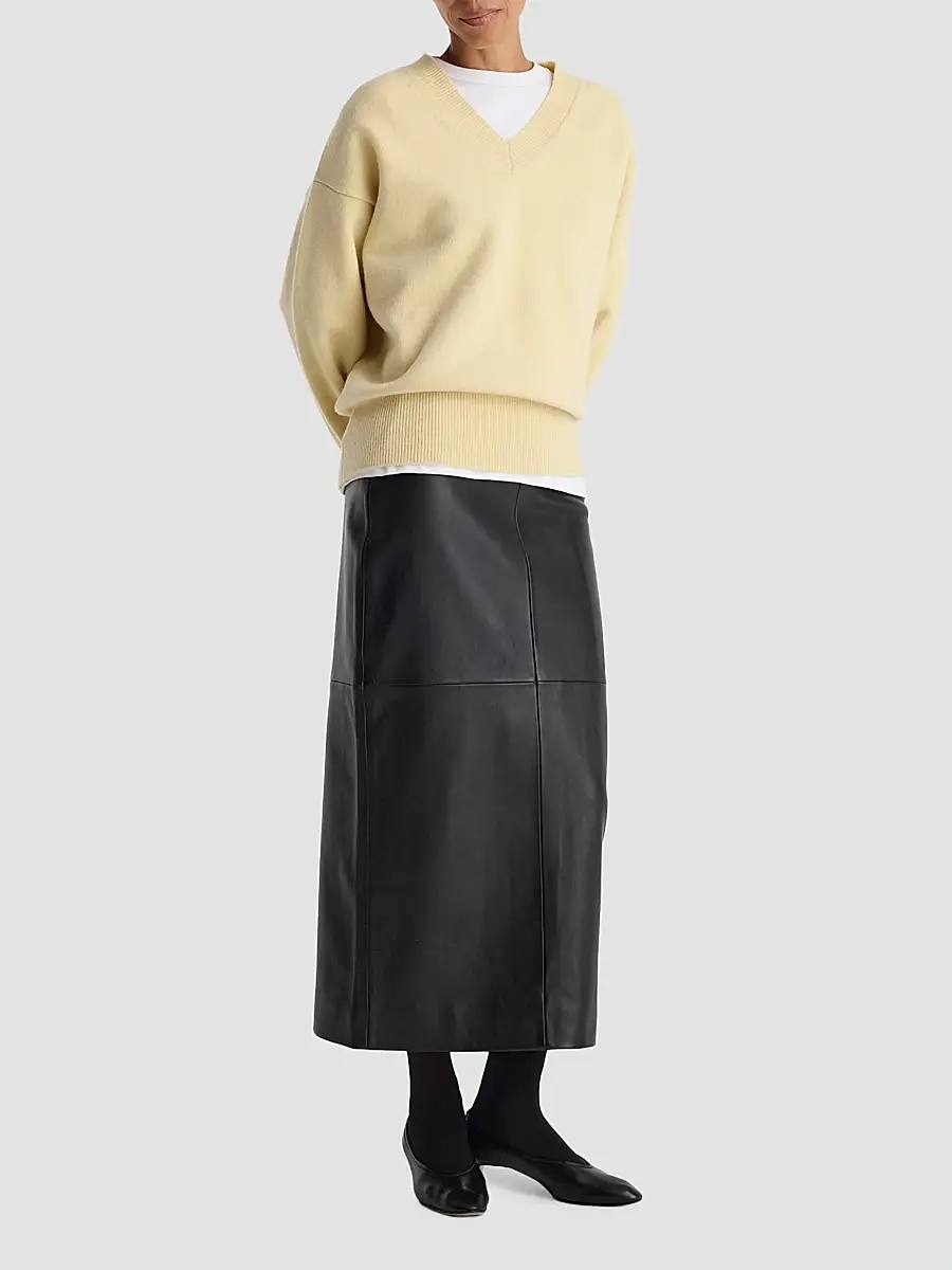 RÓHE Women's Leather Pencil Midi Skirt | Thumbnail 2 RÓHE Women's Leather Pencil Midi Skirt | Thumbnail 2