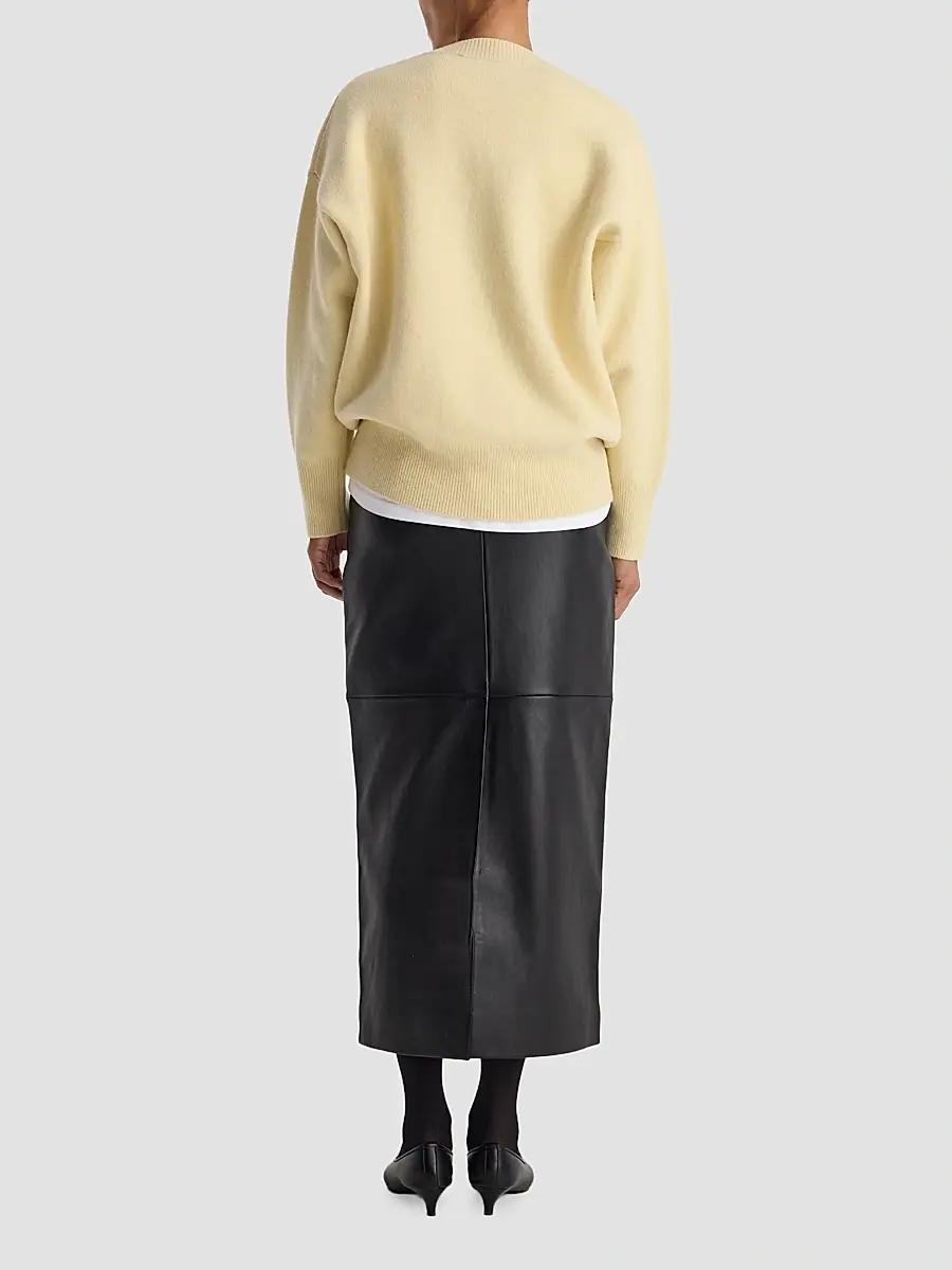 RÓHE Women's Leather Pencil Midi Skirt | Thumbnail 3 RÓHE Women's Leather Pencil Midi Skirt | Thumbnail 3