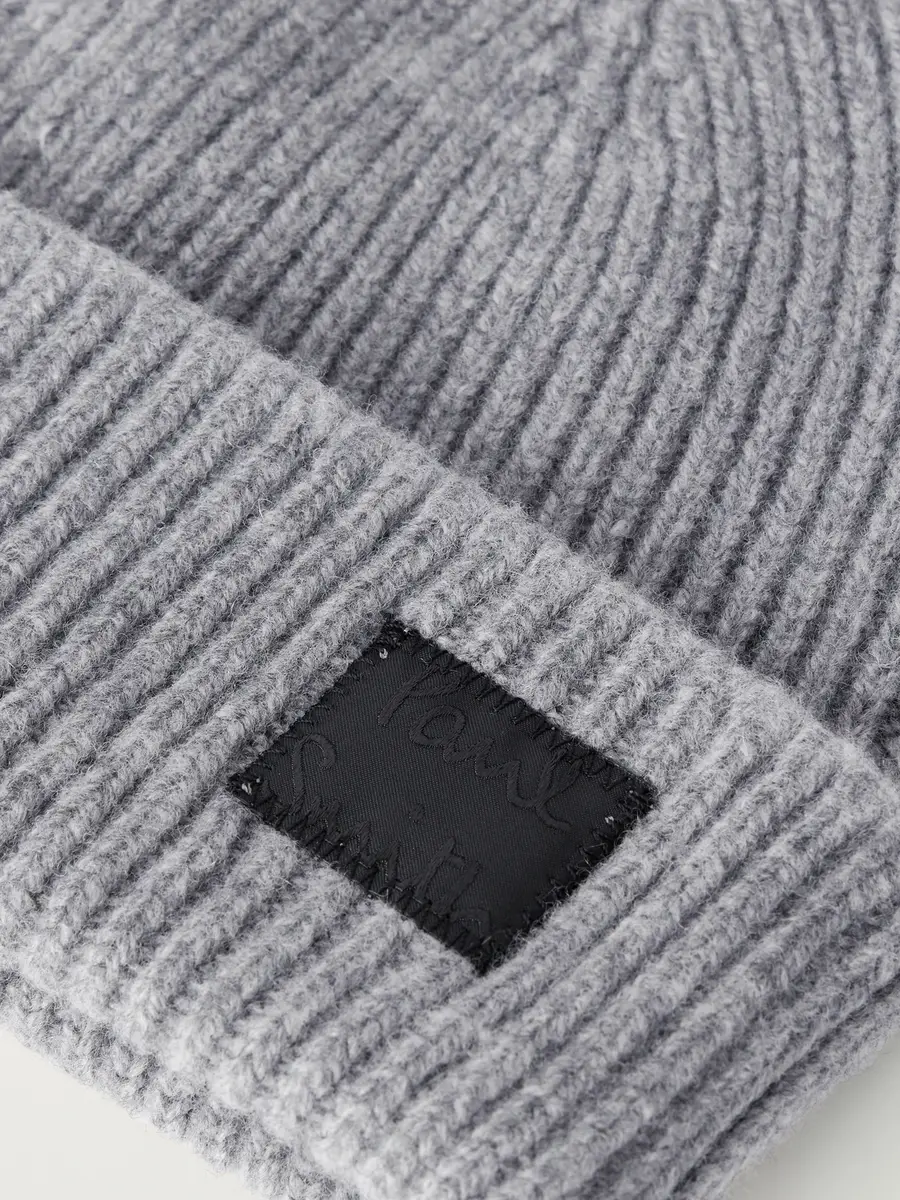Paul Smith Logo-Appliquéd Ribbed Cashmere and Merino Wool-Blend Beanie - Men | Thumbnail 4 Paul Smith Logo-Appliquéd Ribbed Cashmere and Merino Wool-Blend Beanie - Men | Thumbnail 4