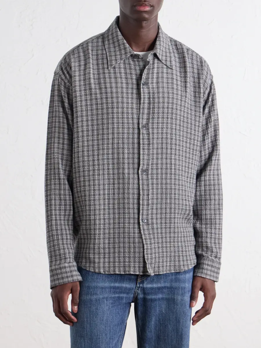 mfpen Vacation Checked Cotton and Wool-Blend Seersucker Shirt - Men | Thumbnail 3
