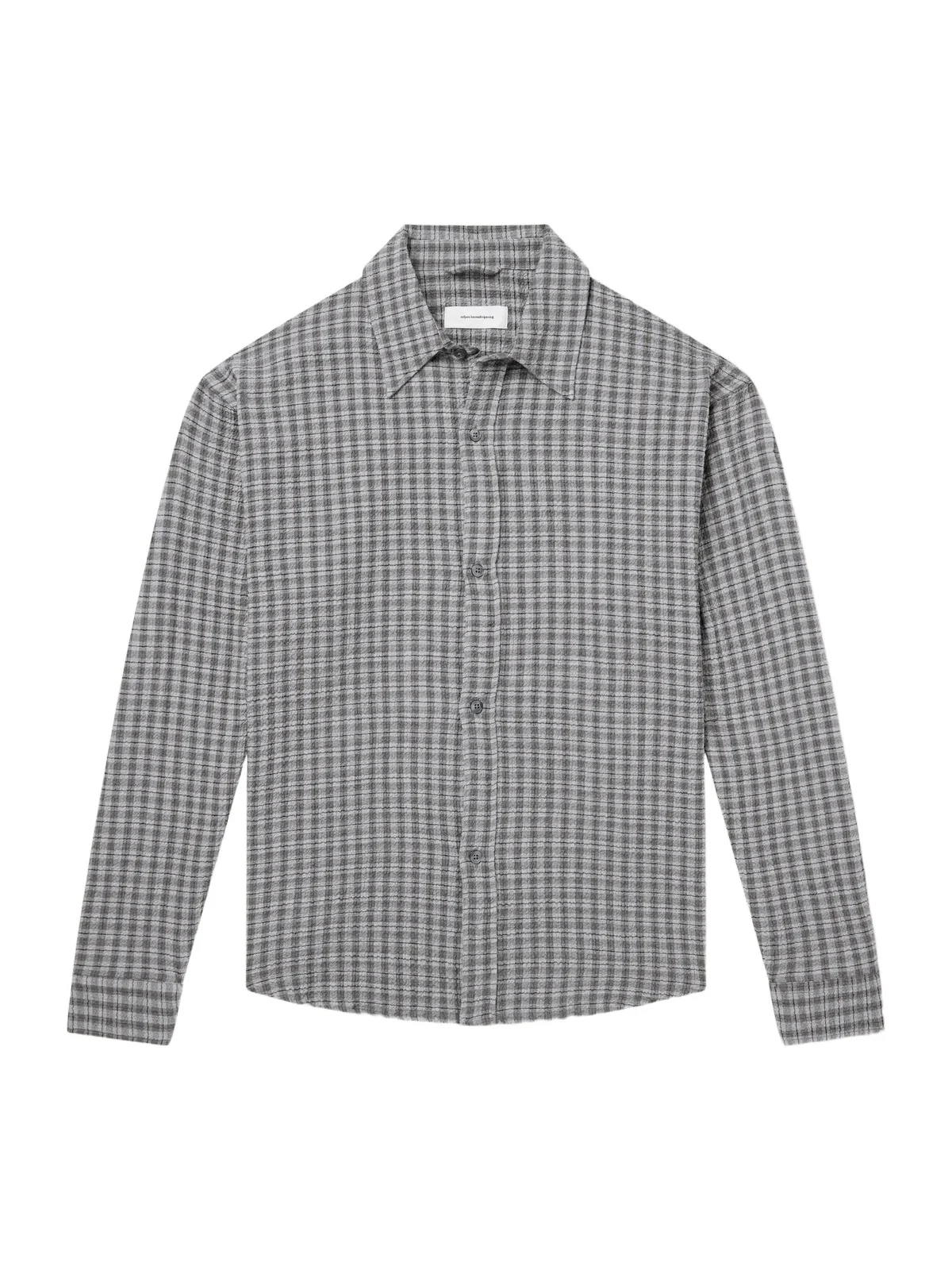 mfpen Vacation Checked Cotton and Wool-Blend Seersucker Shirt - Men