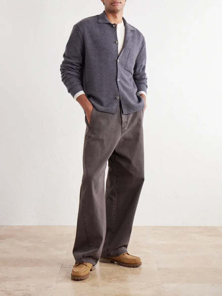 De Bonne Facture Milano Stitch Merino Wool Cardigan - Men | Thumbnail 2 De Bonne Facture Milano Stitch Merino Wool Cardigan - Men | Thumbnail 2