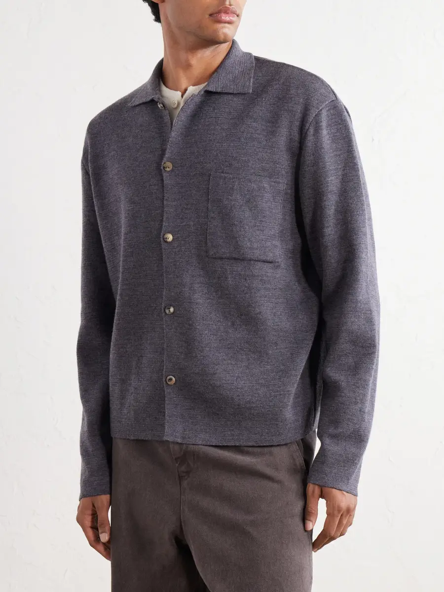 De Bonne Facture Milano Stitch Merino Wool Cardigan - Men | Thumbnail 3 De Bonne Facture Milano Stitch Merino Wool Cardigan - Men | Thumbnail 3