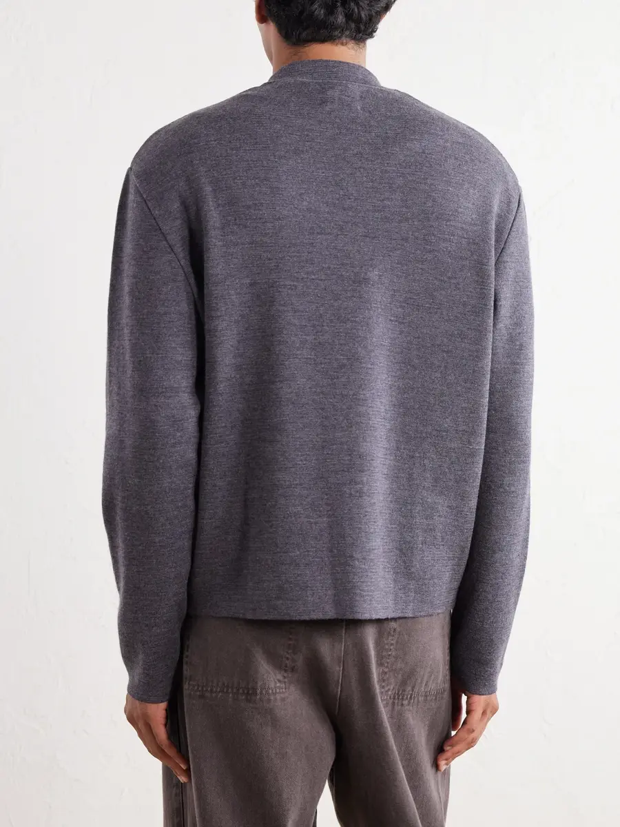 De Bonne Facture Milano Stitch Merino Wool Cardigan - Men | Thumbnail 4 De Bonne Facture Milano Stitch Merino Wool Cardigan - Men | Thumbnail 4
