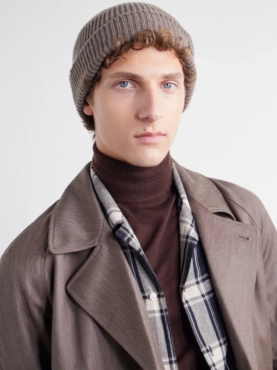 Paul Smith Logo-Appliquéd Ribbed Cashmere and Merino Wool-Blend Beanie - Men | Thumbnail 3