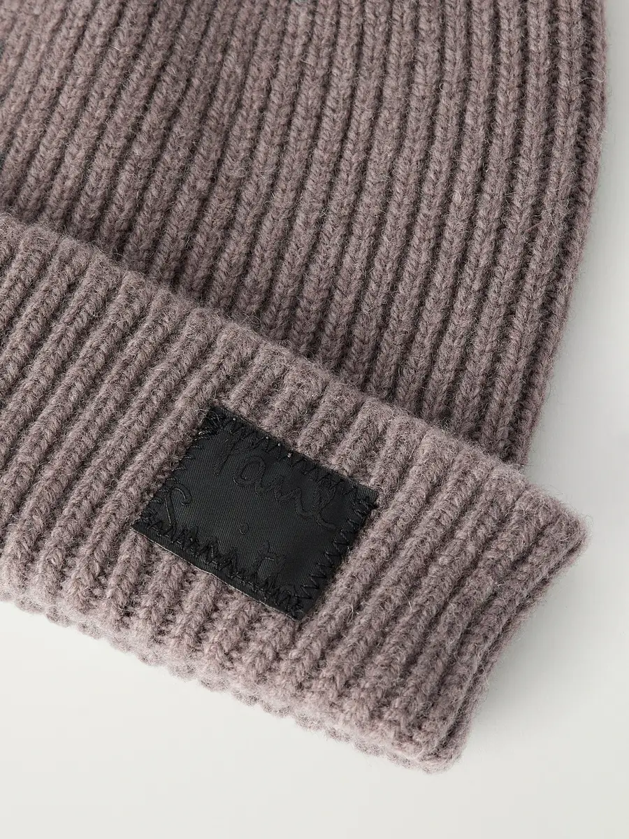 Paul Smith Logo-Appliquéd Ribbed Cashmere and Merino Wool-Blend Beanie - Men | Thumbnail 4