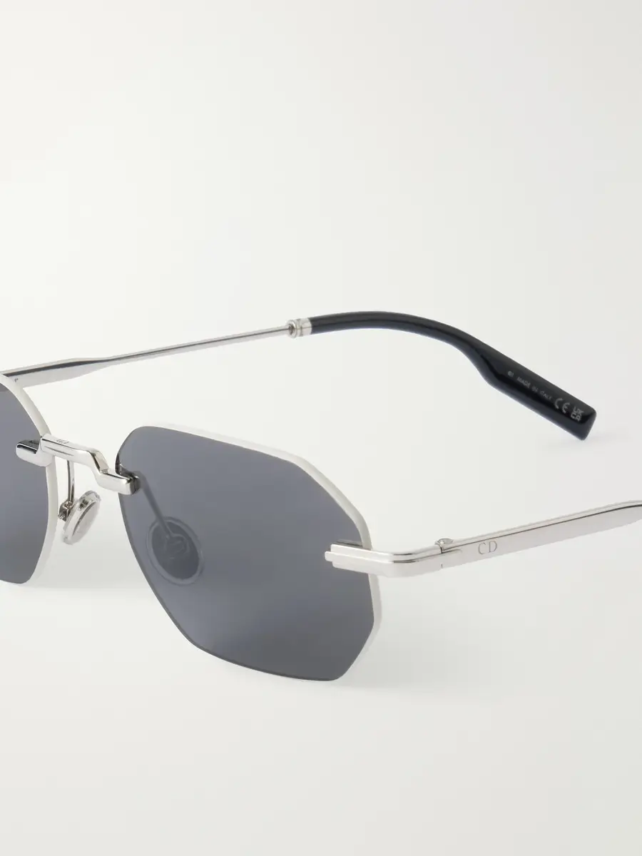 DIOR Eyewear DiorBlackSuit S19U Square-Frame Silver-Tone Metal Sunglasses - Men | Thumbnail 3