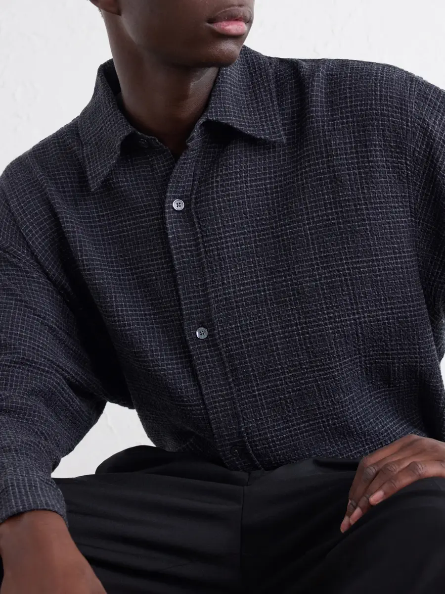 mfpen Vacation Checked Cotton and Wool-Blend Seersucker Shirt - Men | Thumbnail 5