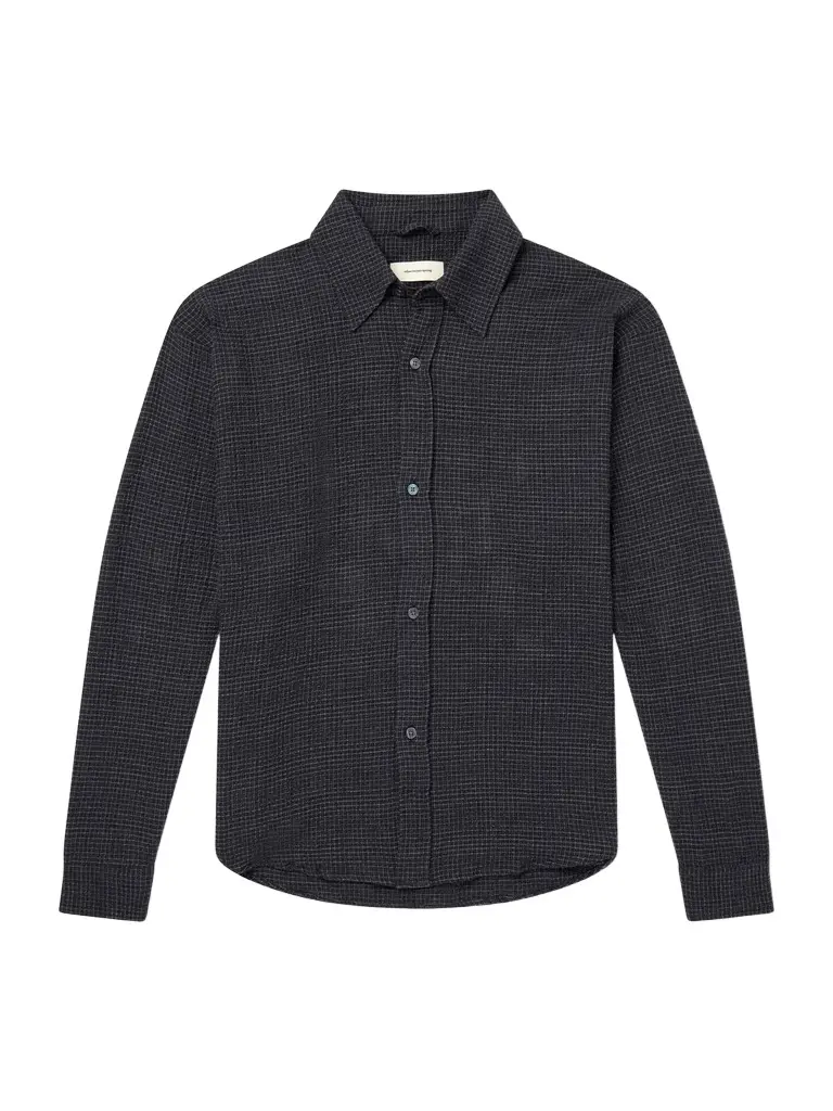 mfpen Vacation Checked Cotton and Wool-Blend Seersucker Shirt - Men