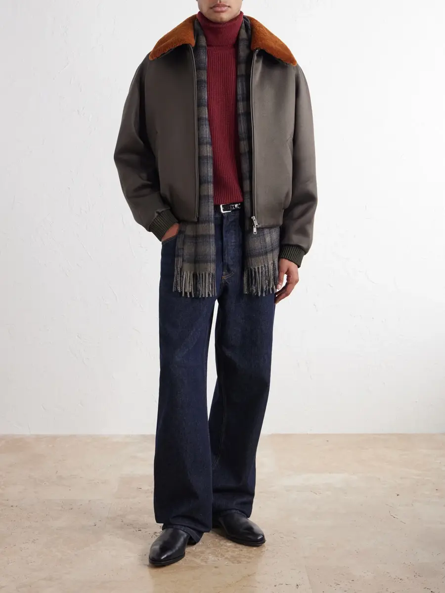 Zegna Shearling-Trimmed Wool and Silk-Blend Twill Blouson Jacket - Men | Thumbnail 2 Zegna Shearling-Trimmed Wool and Silk-Blend Twill Blouson Jacket - Men | Thumbnail 2