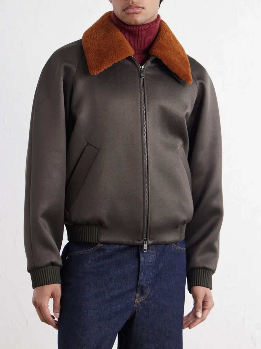 Zegna Shearling-Trimmed Wool and Silk-Blend Twill Blouson Jacket - Men | Thumbnail 3 Zegna Shearling-Trimmed Wool and Silk-Blend Twill Blouson Jacket - Men | Thumbnail 3